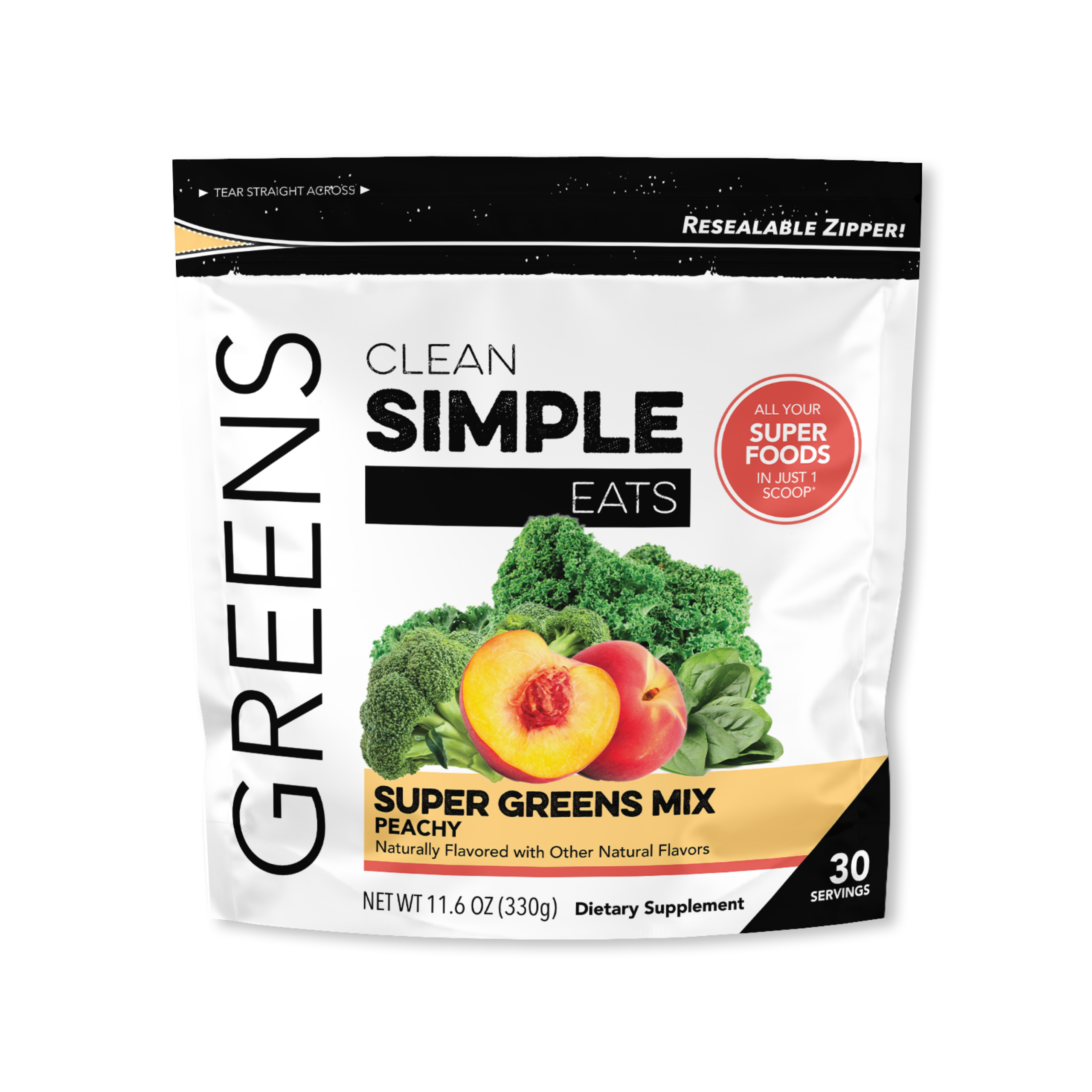 Clean Simple Eats Greens: Peachy Greens Mix (30 Servings)