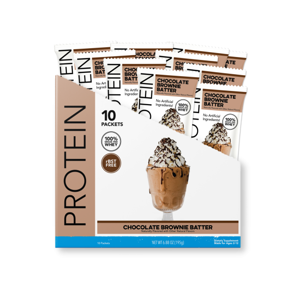 Clean Simple Eats Kid's Protein Powder: Chocolate Brownie Batter (10 Single Serving Stick Packs)