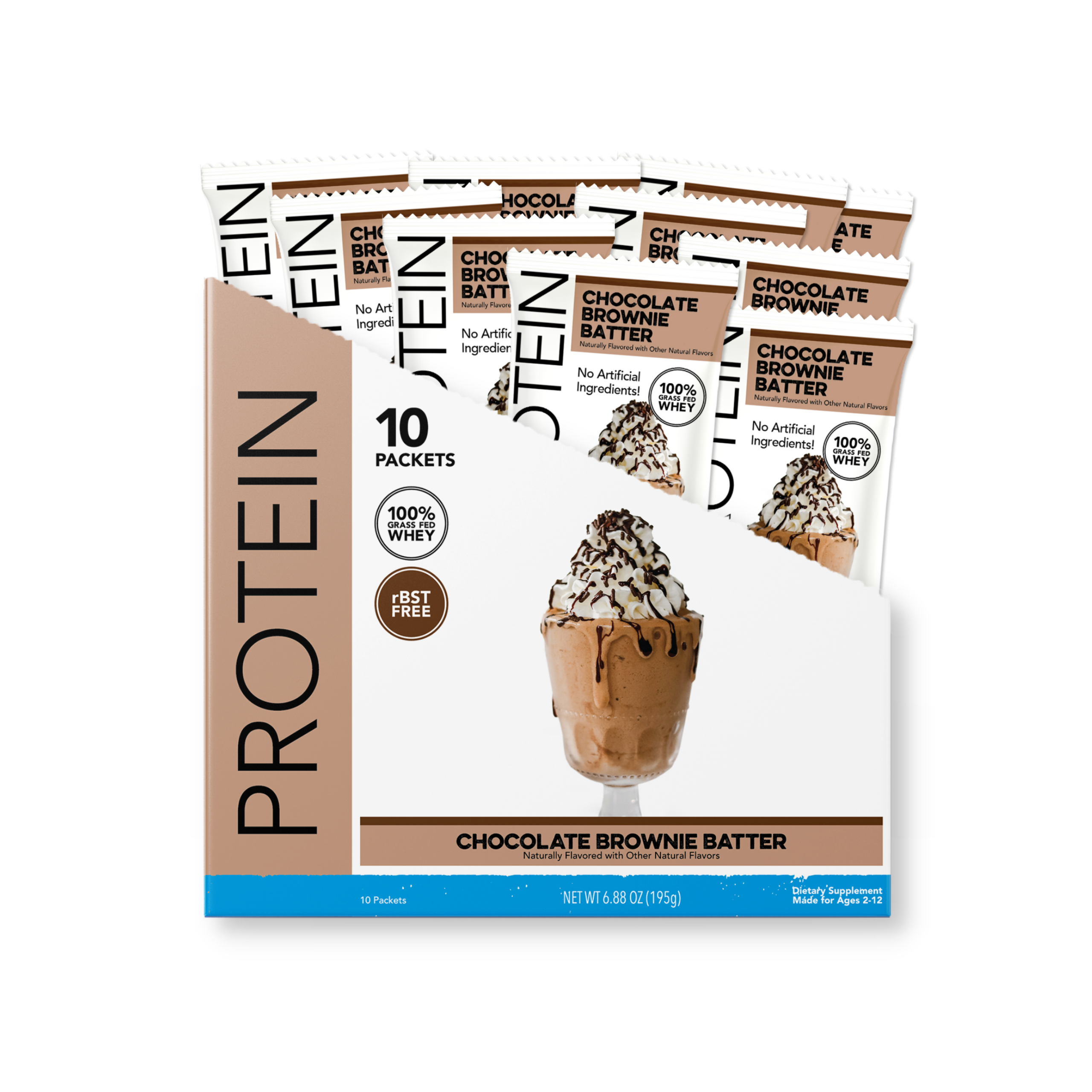 Clean Simple Eats Kid's Protein Powder: Chocolate Brownie Batter (10 Single Serving Stick Packs)