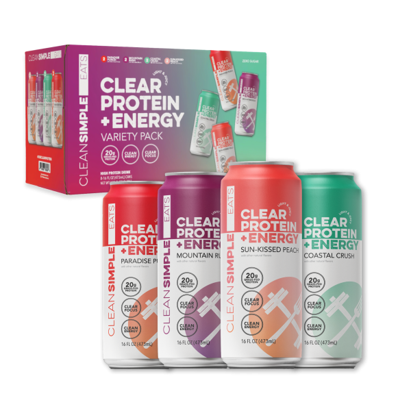 Clean Simple Eats Clear Protein + Energy: Variety (8 Pack)
