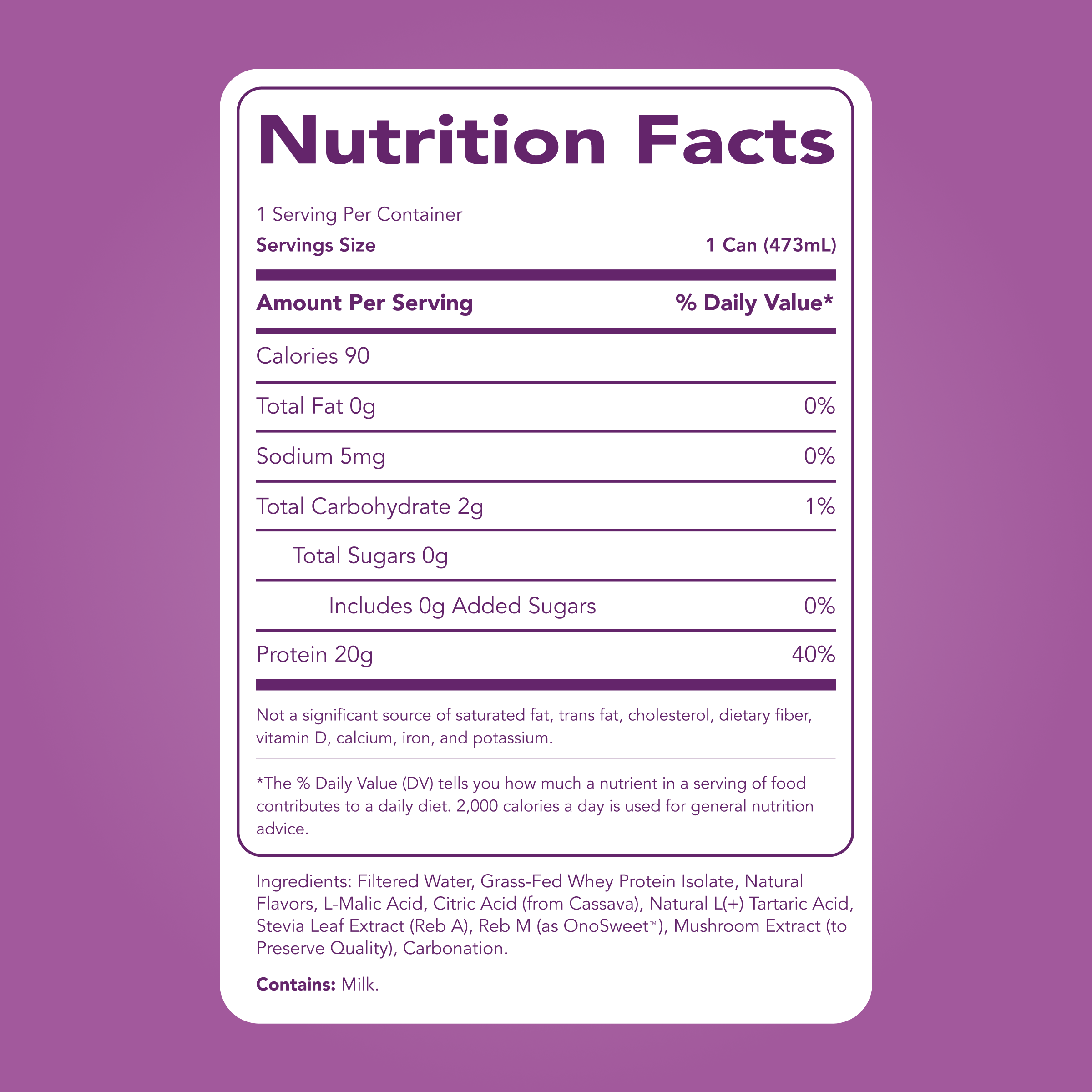 Clean Simple Eats Clear Protein Soda: Classic Grape (12 Pack) - Image 5