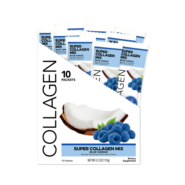 Clean Simple Eats Collagen: Blue Hawaii Super Collagen Mix (10 Single Serving Stick Packs)