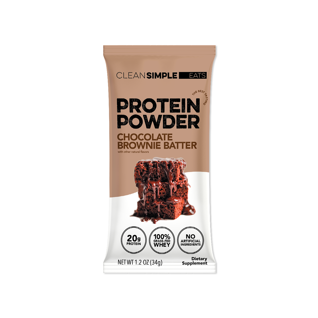 Clean Simple Eats Protein Powder: Chocolate Brownie Batter (Single Serving Stick Pack Sample)
