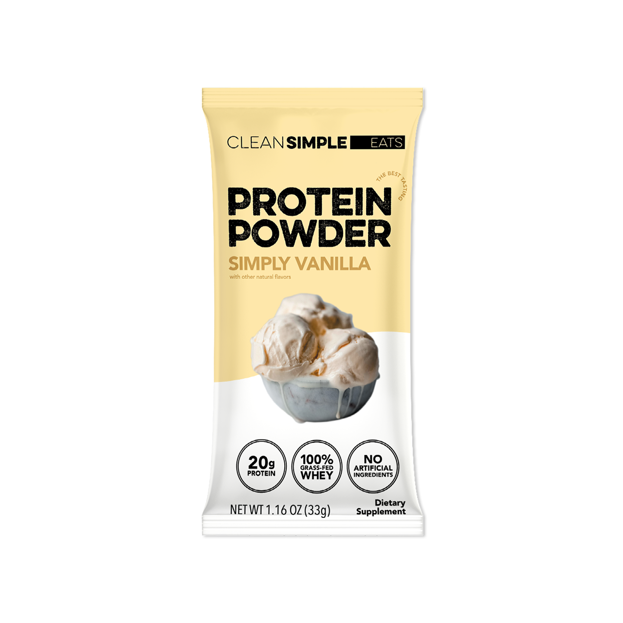 Clean Simple Eats Protein Powder: Simply Vanilla (Single Serving Stick Pack Sample)