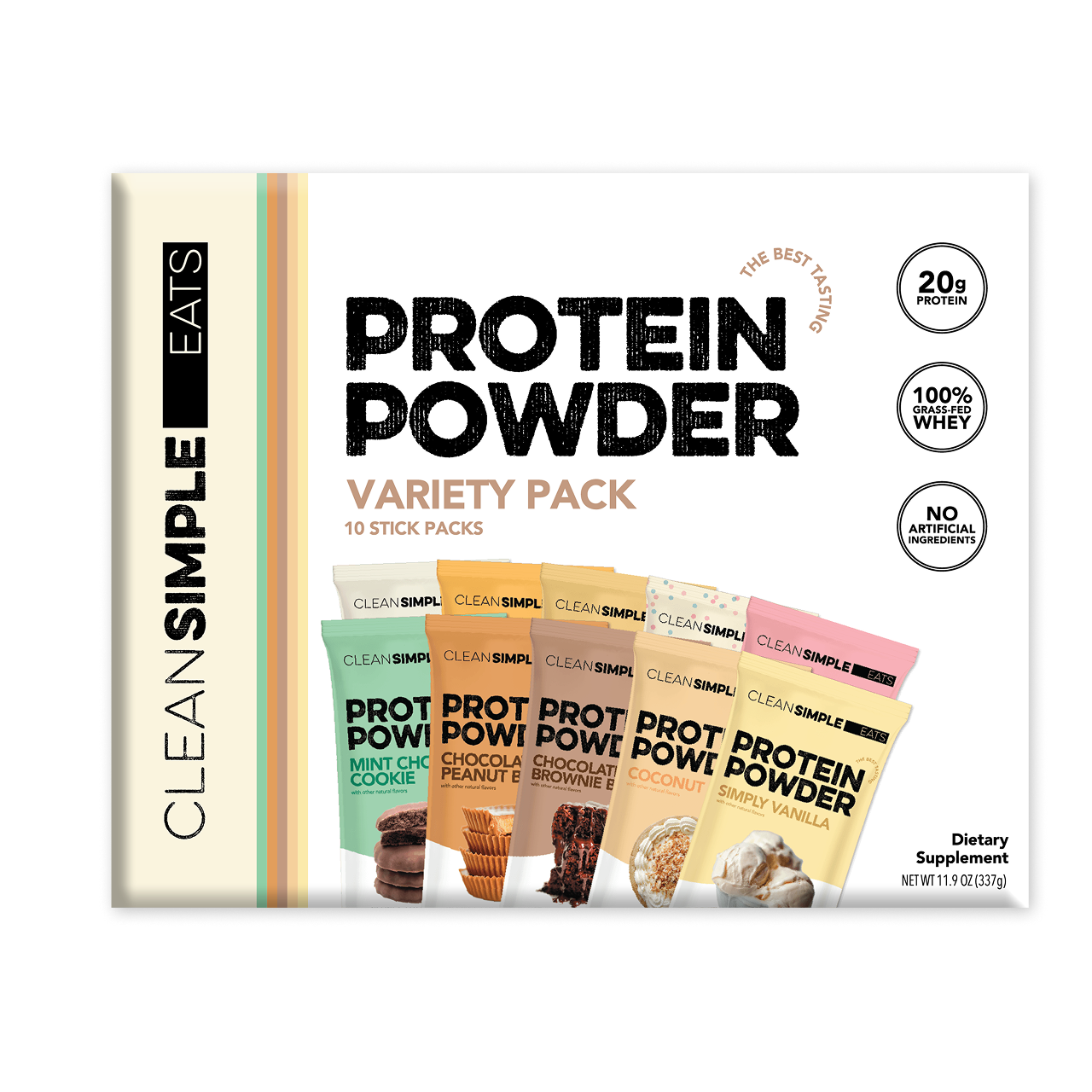 Clean Simple Eats 10-Flavor Variety Pack (10 Single Serving Stick Packs)