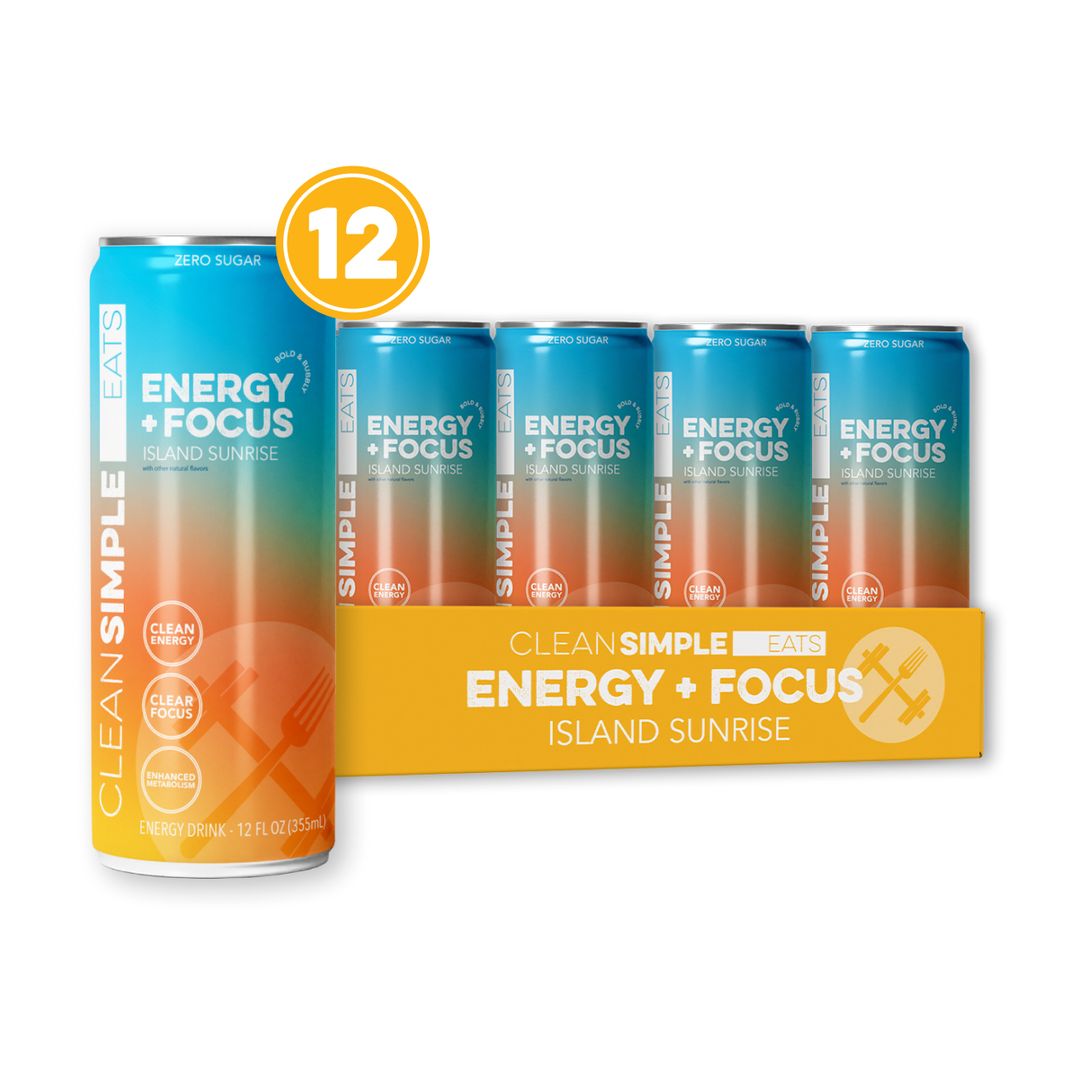 Clean Simple Eats Energy + Focus: Island Sunrise (12-pack)