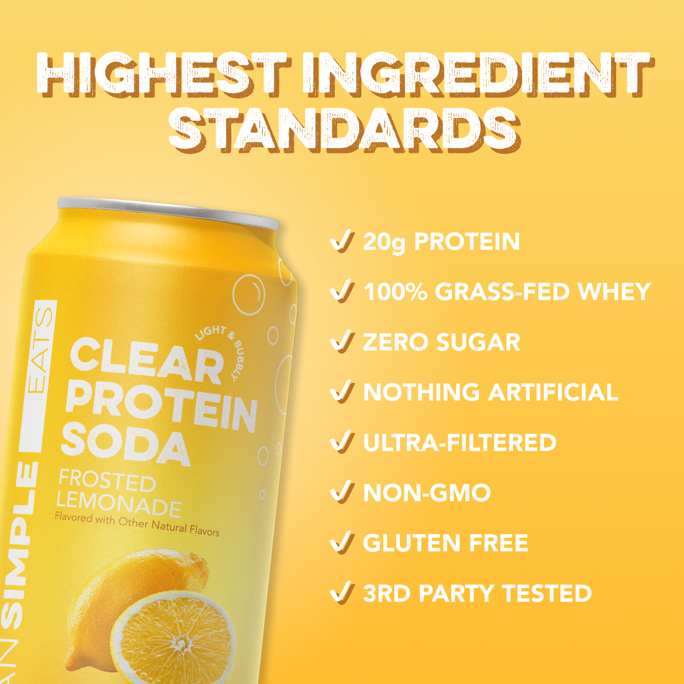 Clean Simple Eats Clear Protein Soda: Frosted Lemonade (12 Pack) - Image 3