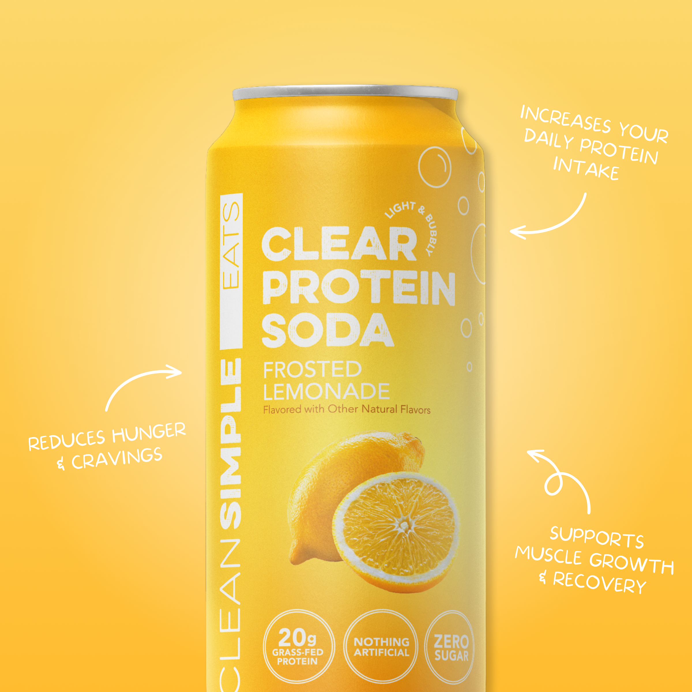 Clean Simple Eats Clear Protein Soda: Frosted Lemonade (12 Pack) - Image 6