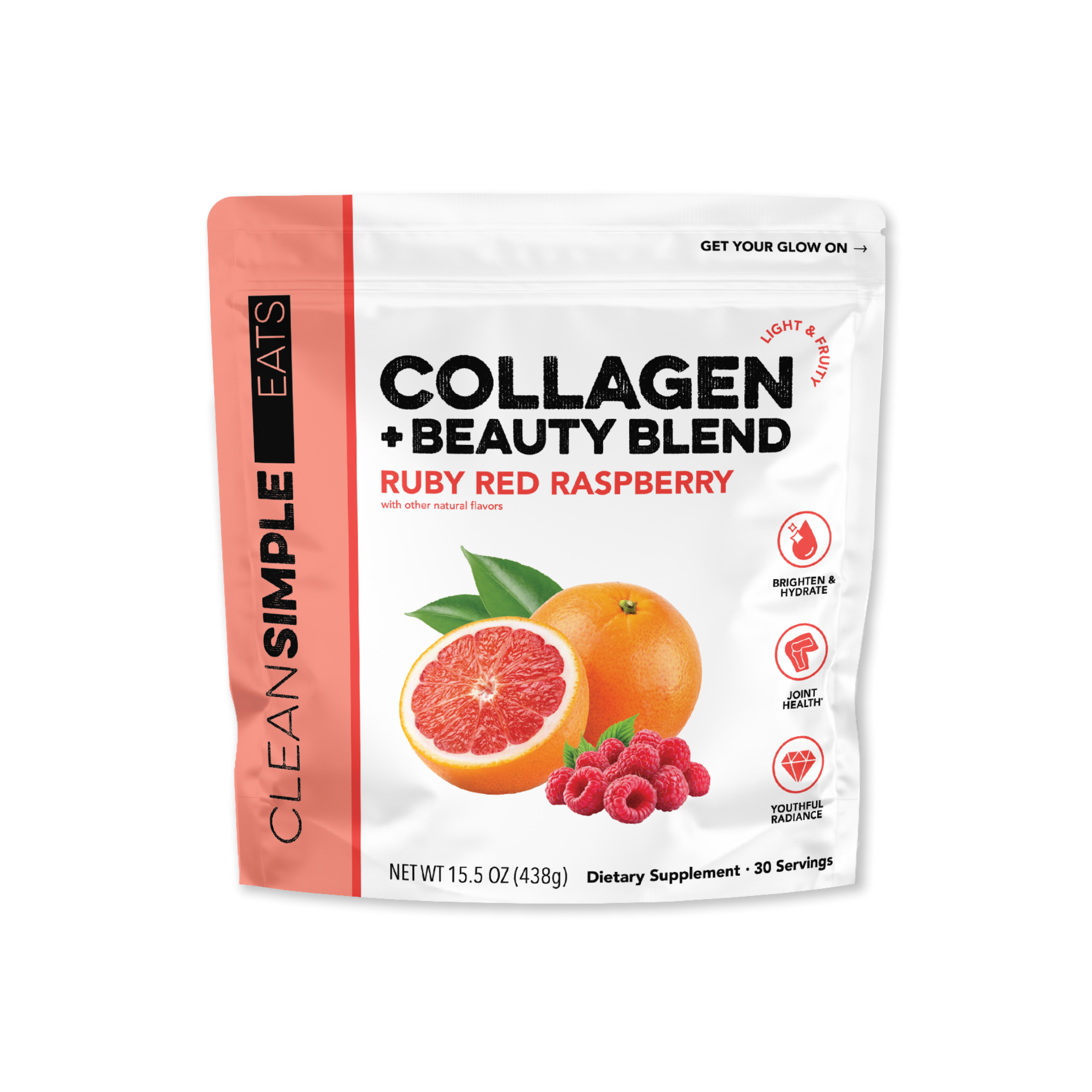 Clean Simple Eats Collagen + Beauty Blend: Ruby Red Raspberry (30 Serving)