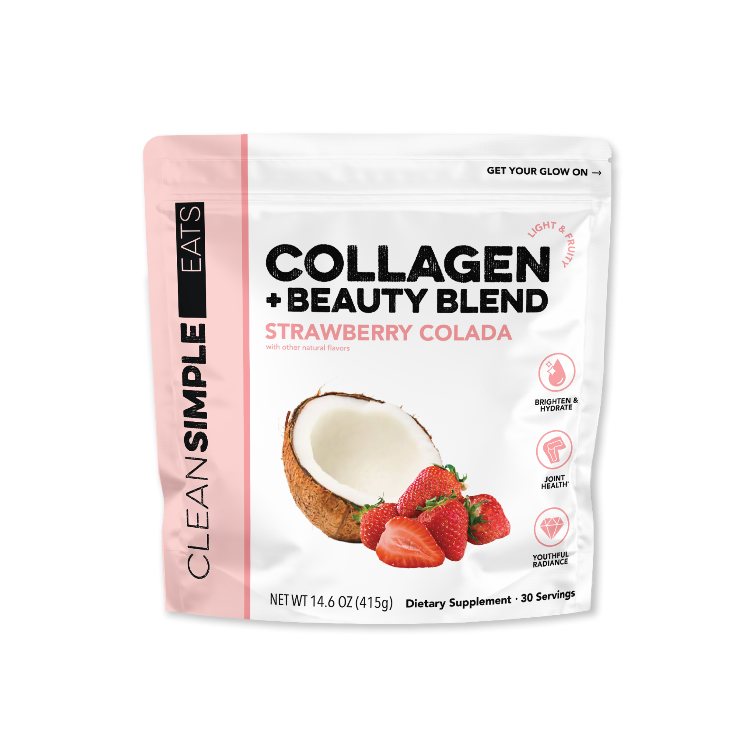 Clean Simple Eats Collagen + Beauty Blend: Strawberry Colada (30 Serving)