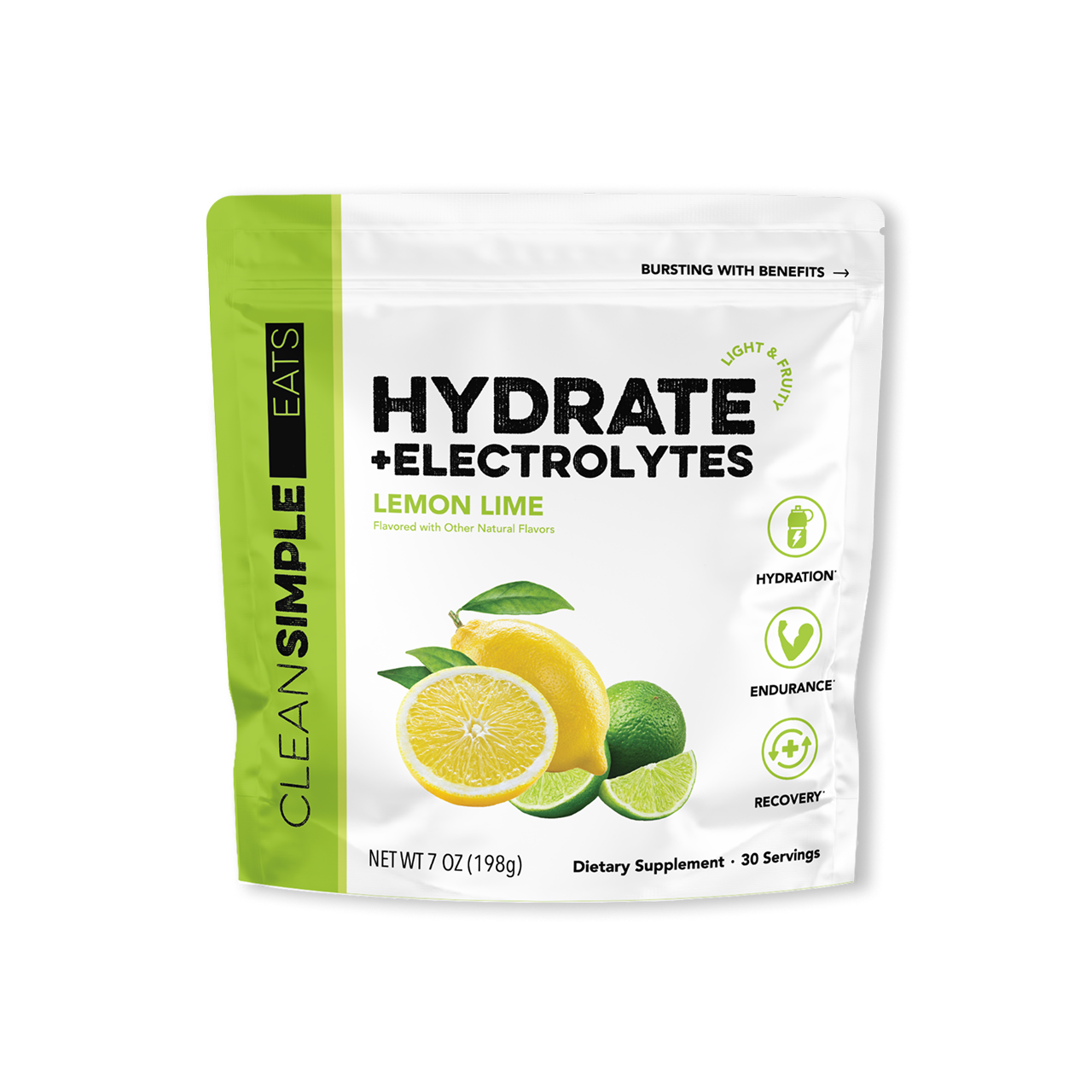 Clean Simple Eats Hydrate + Electrolytes: Lemon Lime (30 Serving Bag)