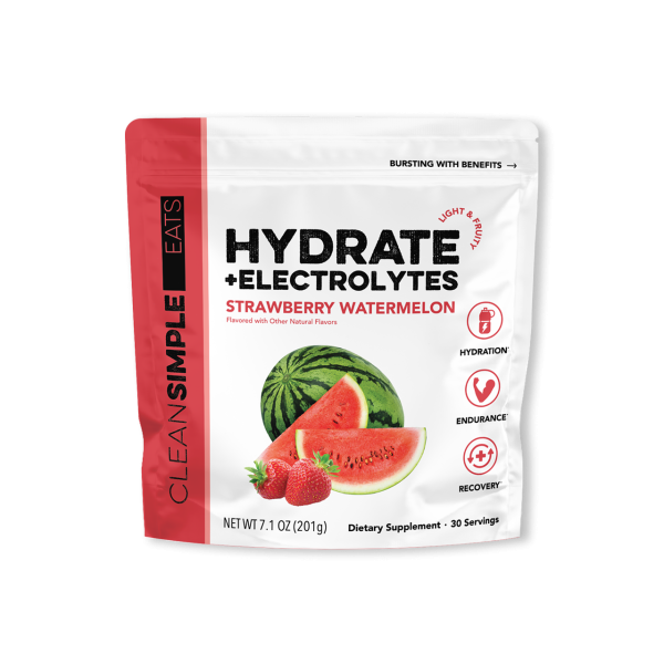 Clean Simple Eats Hydrate + Electrolytes: Strawberry Watermelon (30 Serving Bag)
