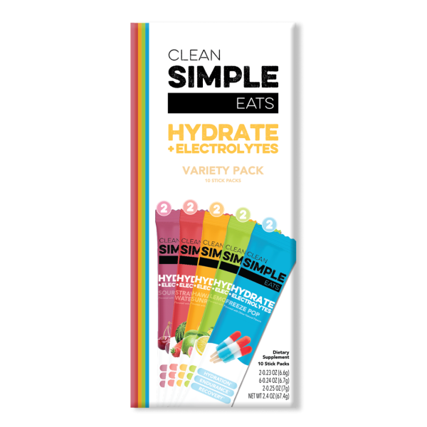 Clean Simple Eats Hydrate + Electrolytes: Variety Pack (10 Single Serving Stick Packs)