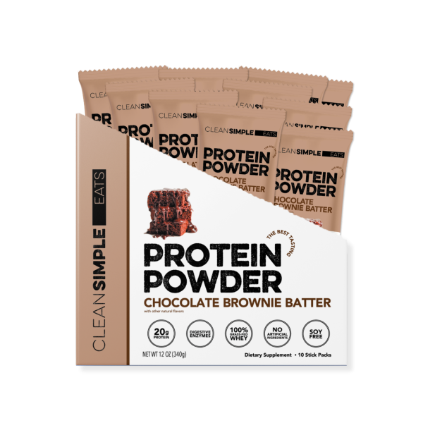 Clean Simple Eats Protein Powder: Brownie Batter (10 Single Serving Stick Packs)