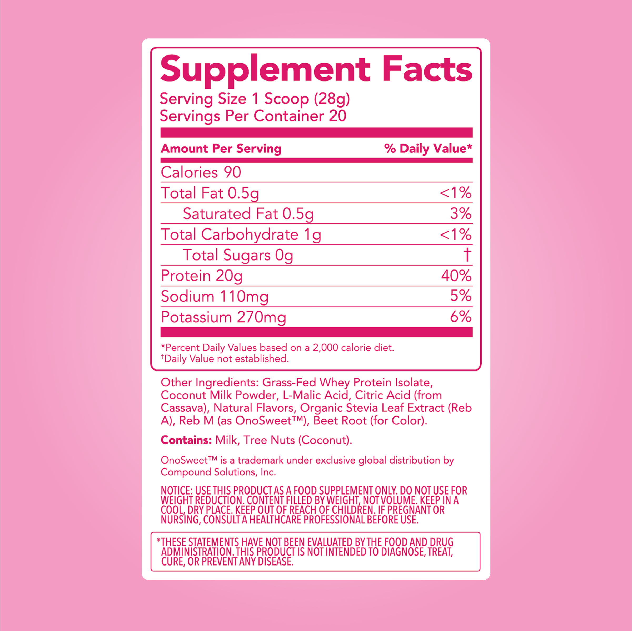 Clean Simple Eats Clear Protein Powder: Pink Burst (20 Serving) - Image 6