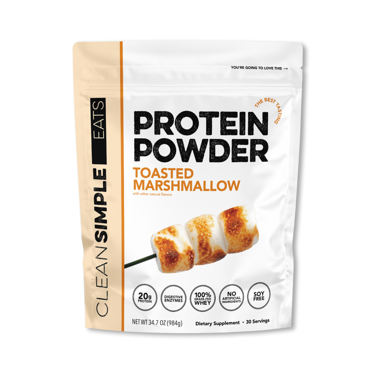 Clean Simple Eats Protein Powder: Toasted Marshmallow (30 Serving)