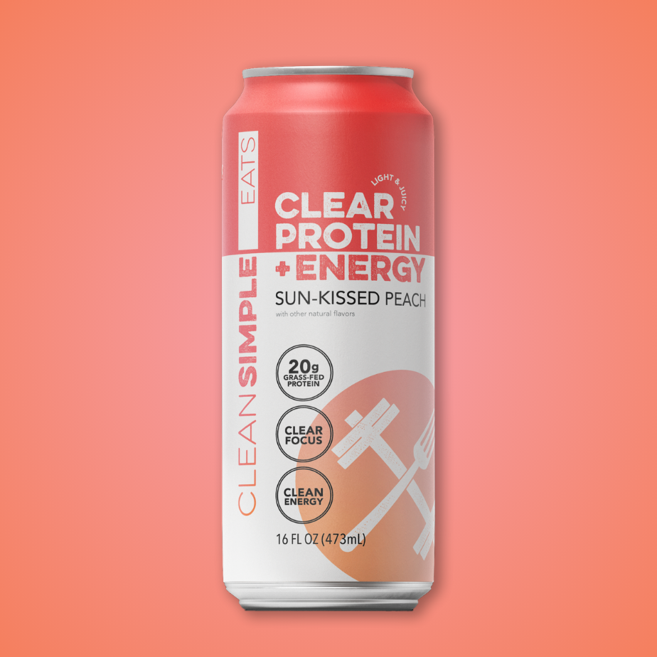 Clean Simple Eats Clear Protein + Energy: Sun-Kissed Peach (12 Pack) - Image 3