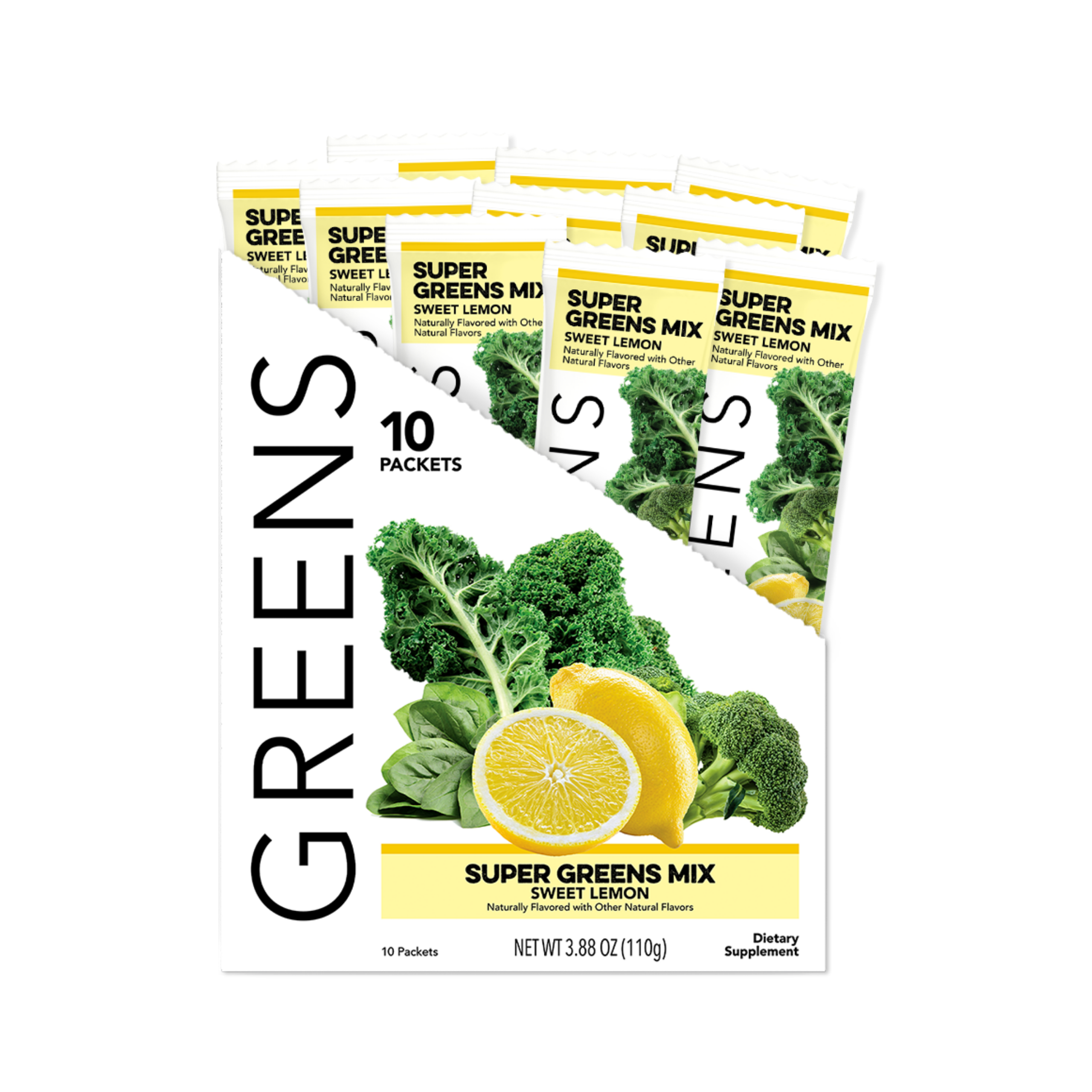 Clean Simple Eats Greens: Sweet Lemon (10 Single Serving Stick Packs)