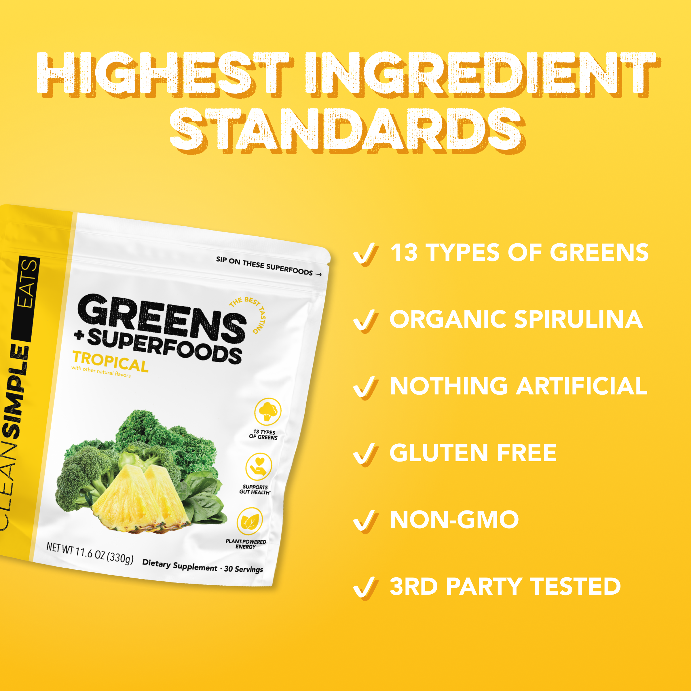 Clean Simple Eats Greens: Tropical Super Greens Mix - Image 4
