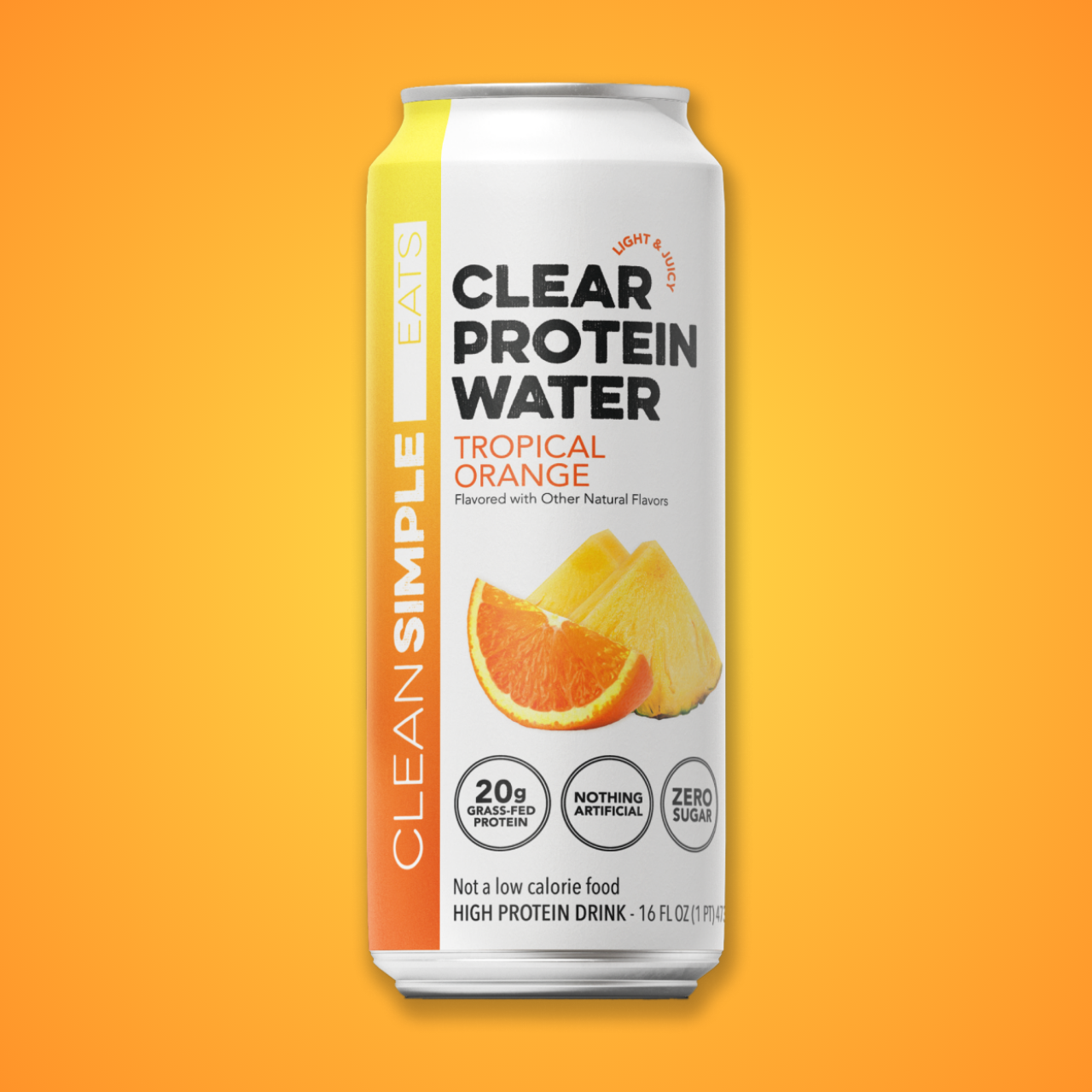 Clean Simple Eats Clear Protein Water: Tropical Orange (12 Pack) - Image 2