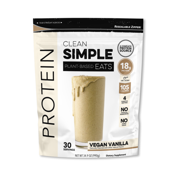 Clean Simple Eats Protein Powder: Vegan Vanilla (30 Serving Bag)